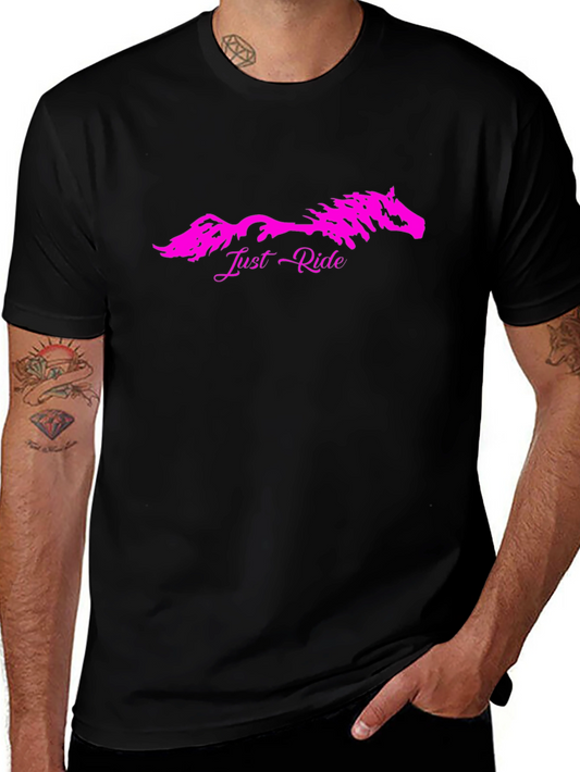 Just Ride Horse Graphic T-Shirt - Black