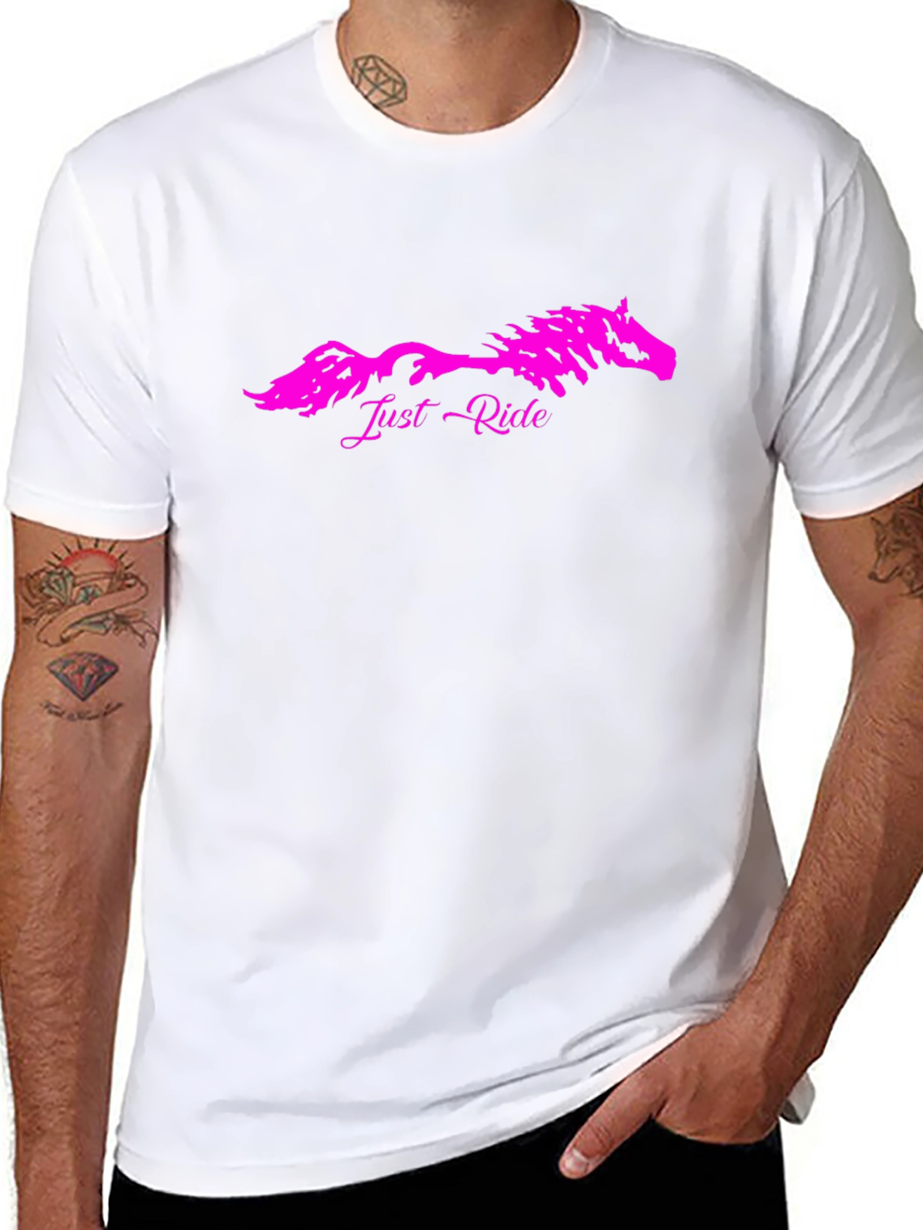 Just Ride Horse Graphic T-Shirt - Black