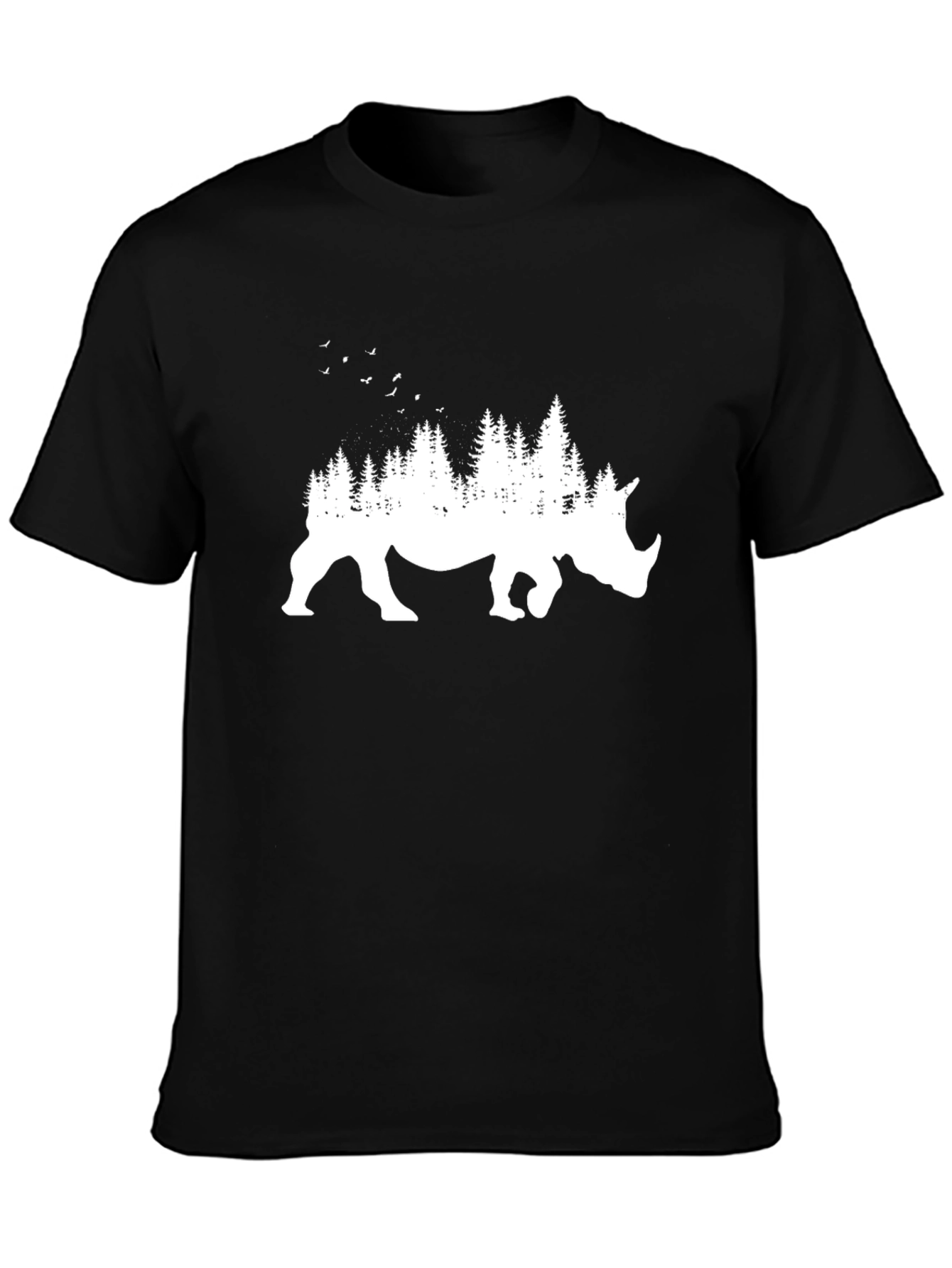 Rhino Forest Graphic Tee - Nature Inspired T-Shirt