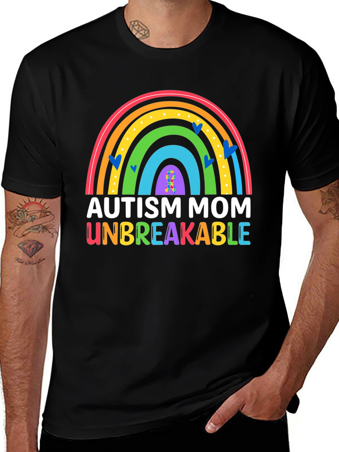 Autism Mom Unbreakable Rainbow T-Shirt