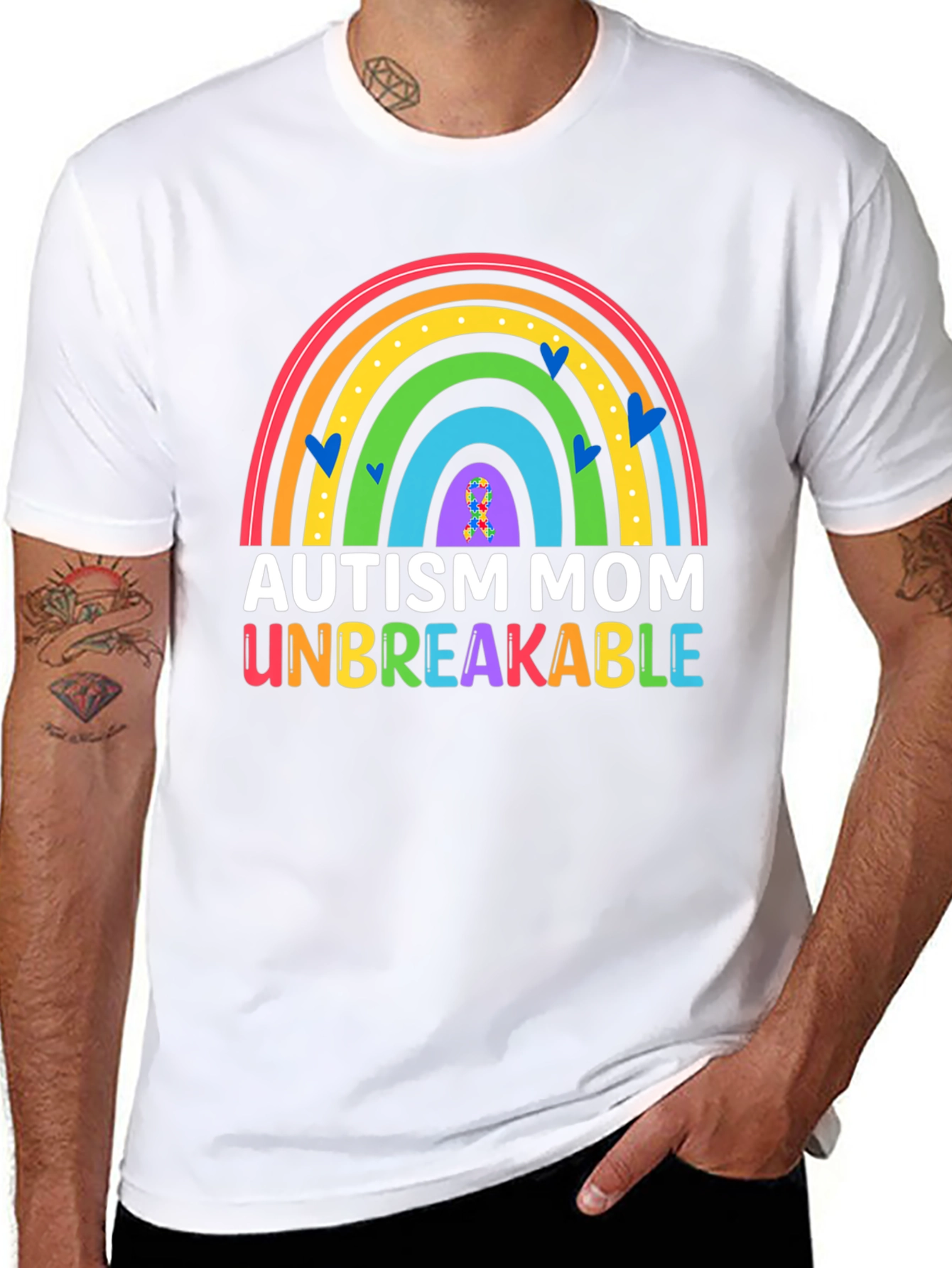 Autism Mom Unbreakable Rainbow T-Shirt