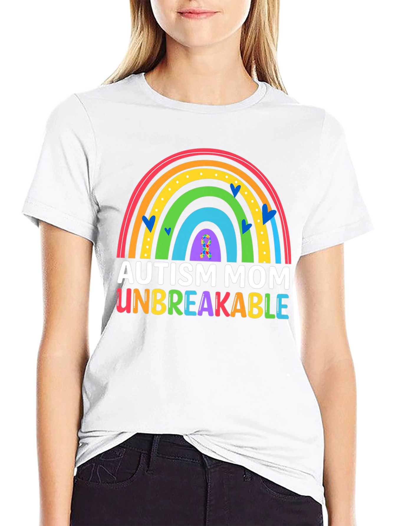 Autism Mom Unbreakable Rainbow T-Shirt