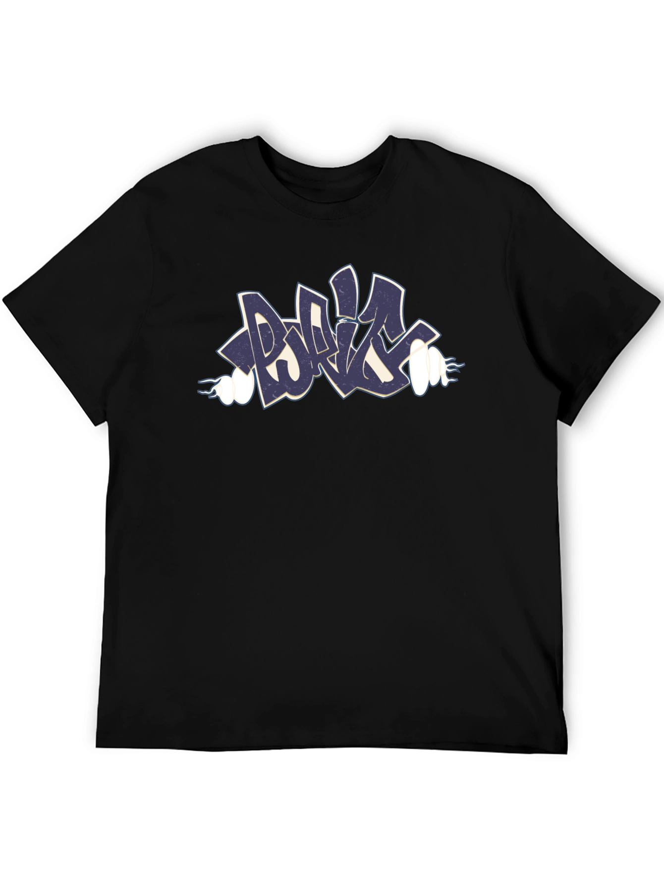 Graffiti Style Graphic Tee - Black