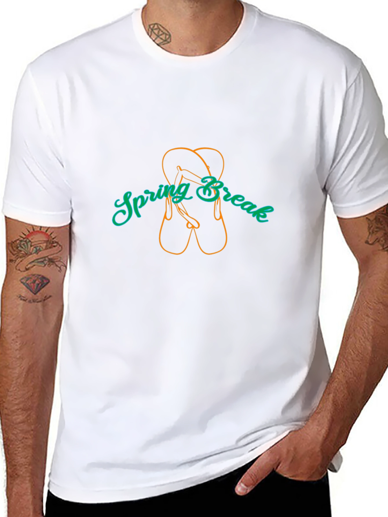 Spring Break Flip Flop Graphic Tee - Black