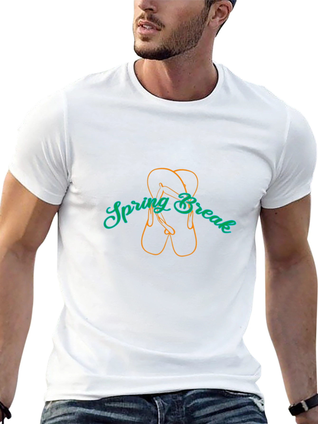 Spring Break Flip Flop Graphic Tee - Black