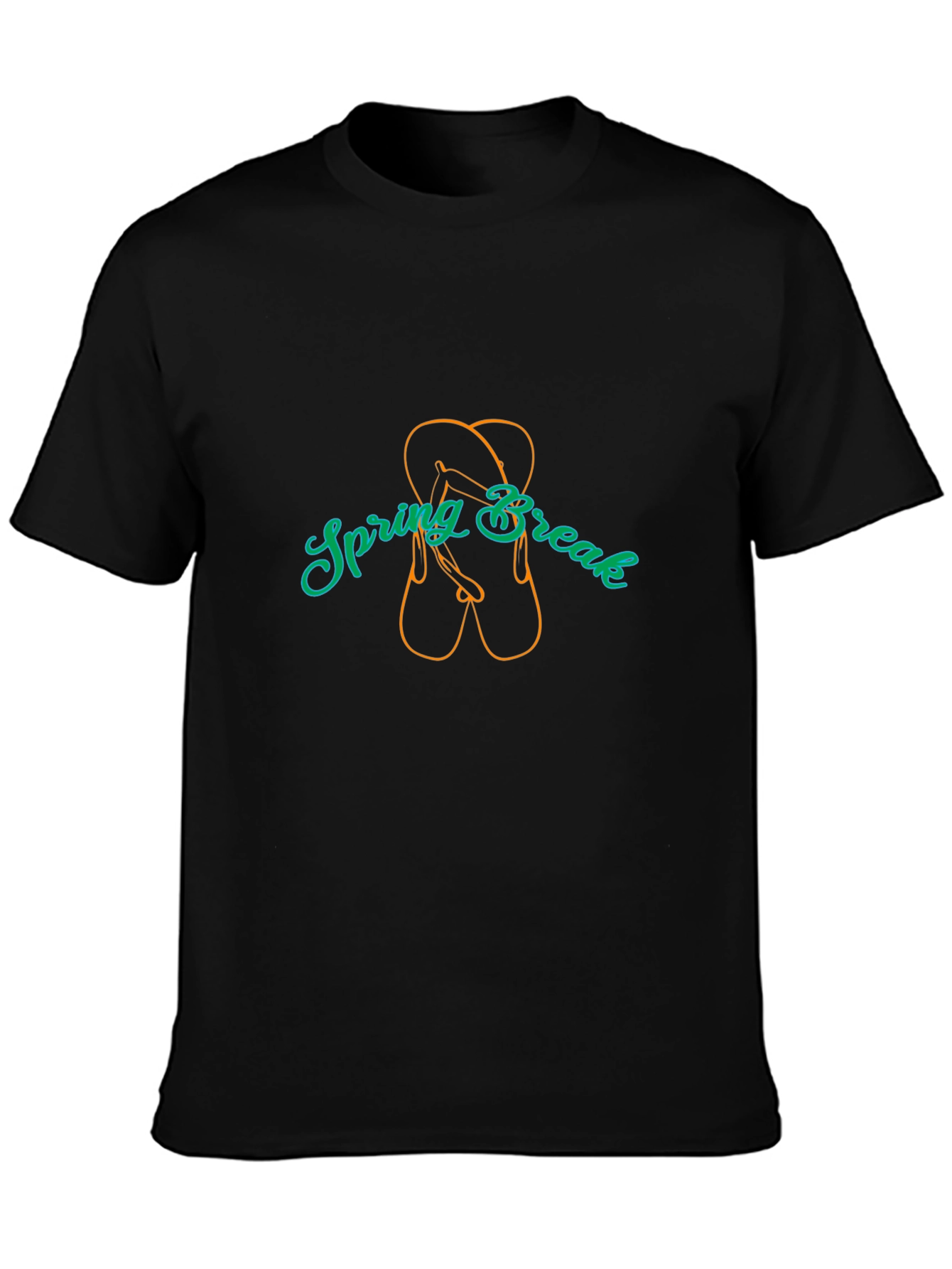 Spring Break Flip Flop Graphic Tee - Black