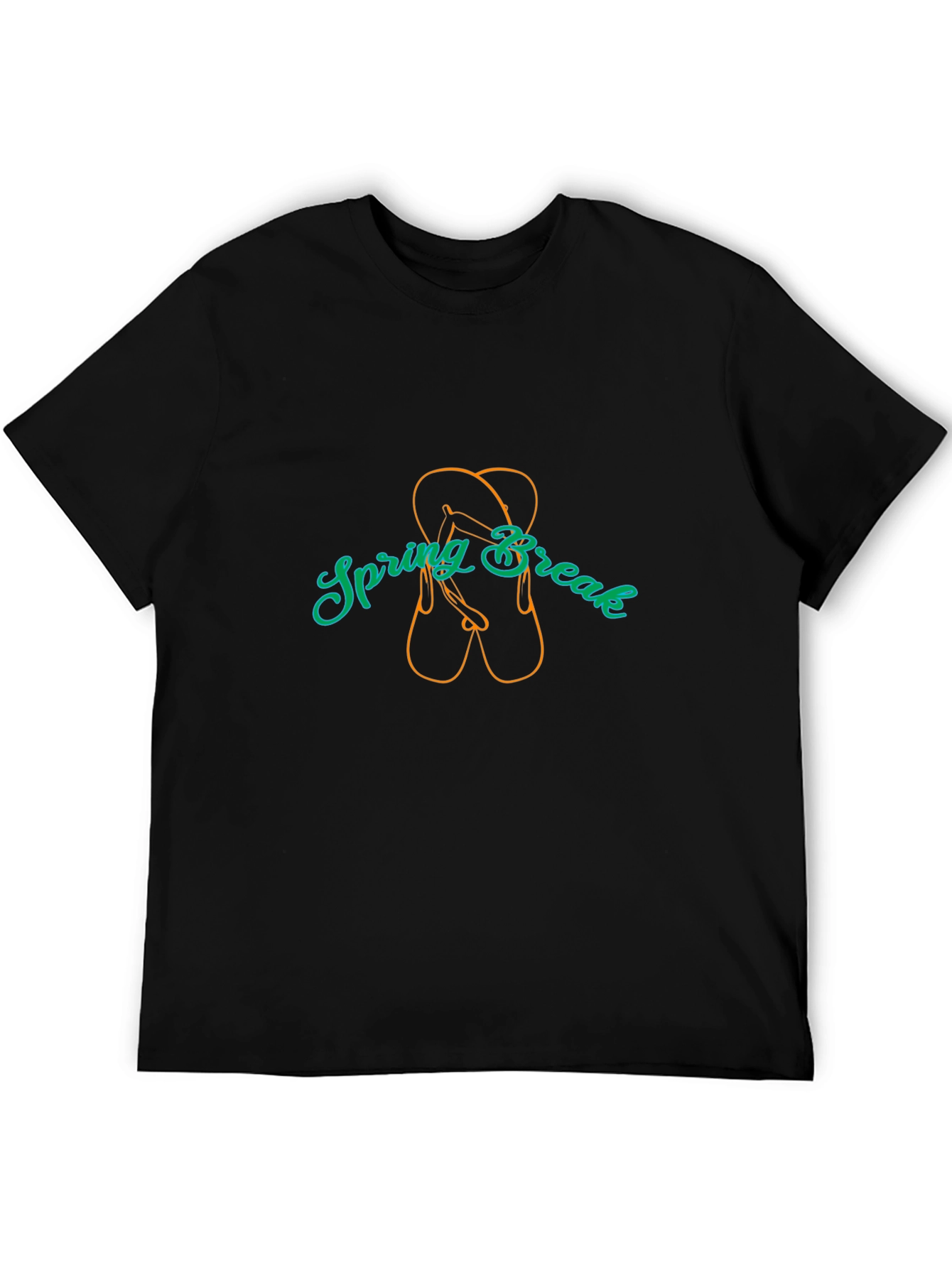 Spring Break Flip Flop Graphic Tee - Black