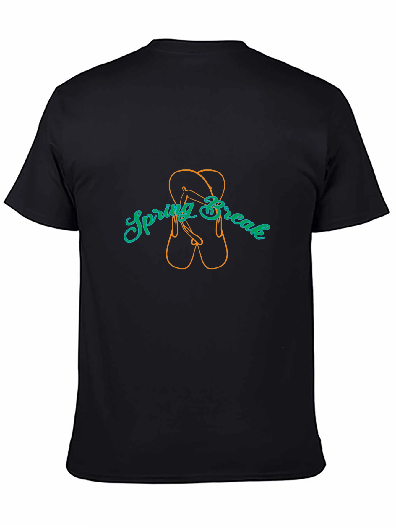 Spring Break Flip Flop Graphic Tee - Black