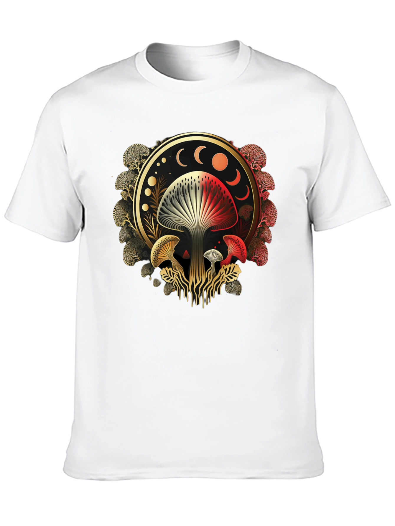 Mystic Mushroom Moon Phase Graphic Tee