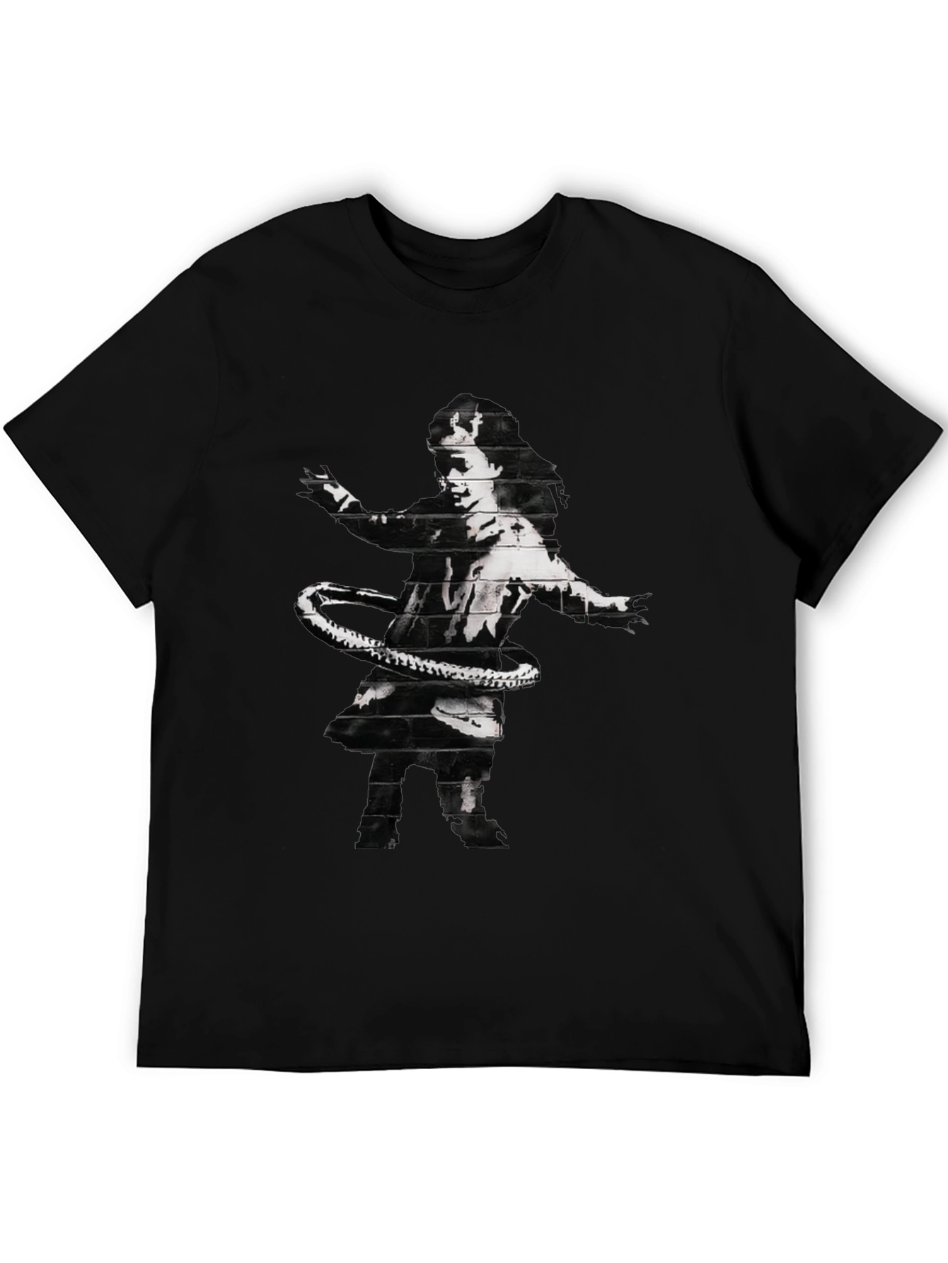 Banksy Hula Hoop Girl Graphic Tee - Black
