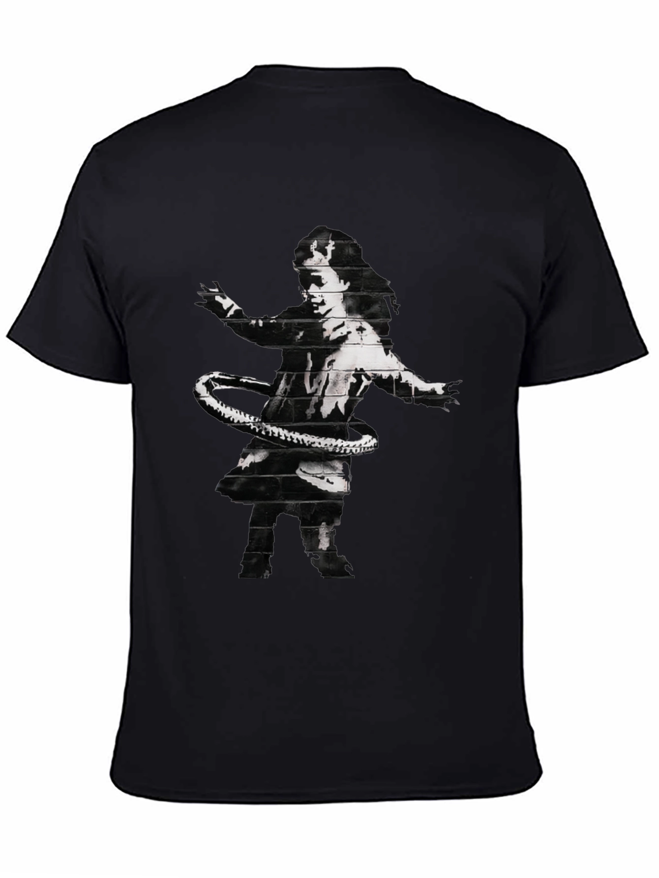 Banksy Hula Hoop Girl Graphic Tee - Black