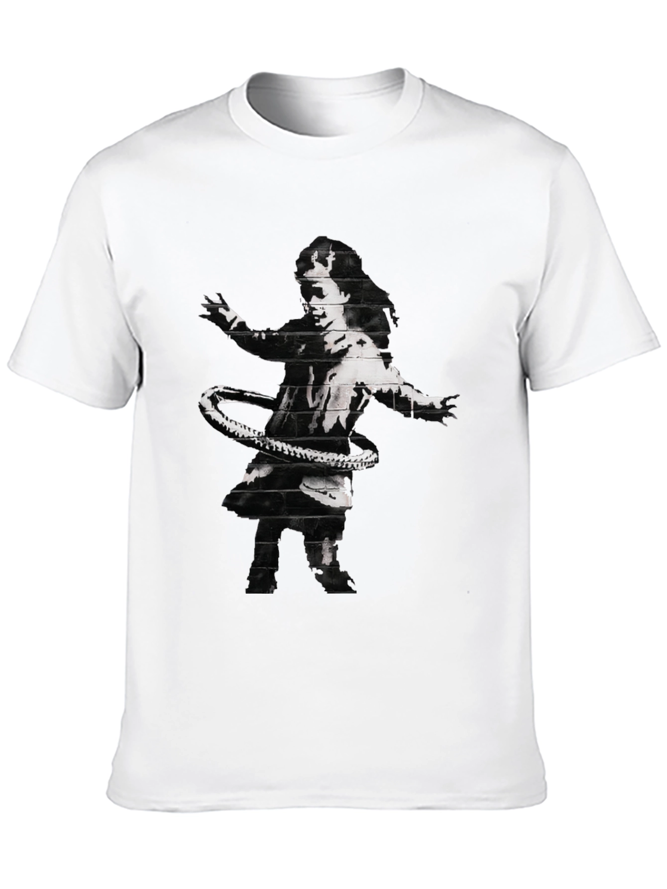 Banksy Hula Hoop Girl Graphic Tee - Black