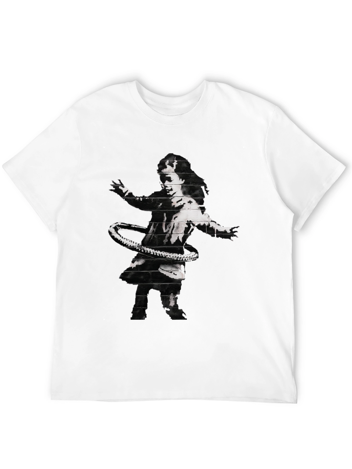 Banksy Hula Hoop Girl Graphic Tee - Black