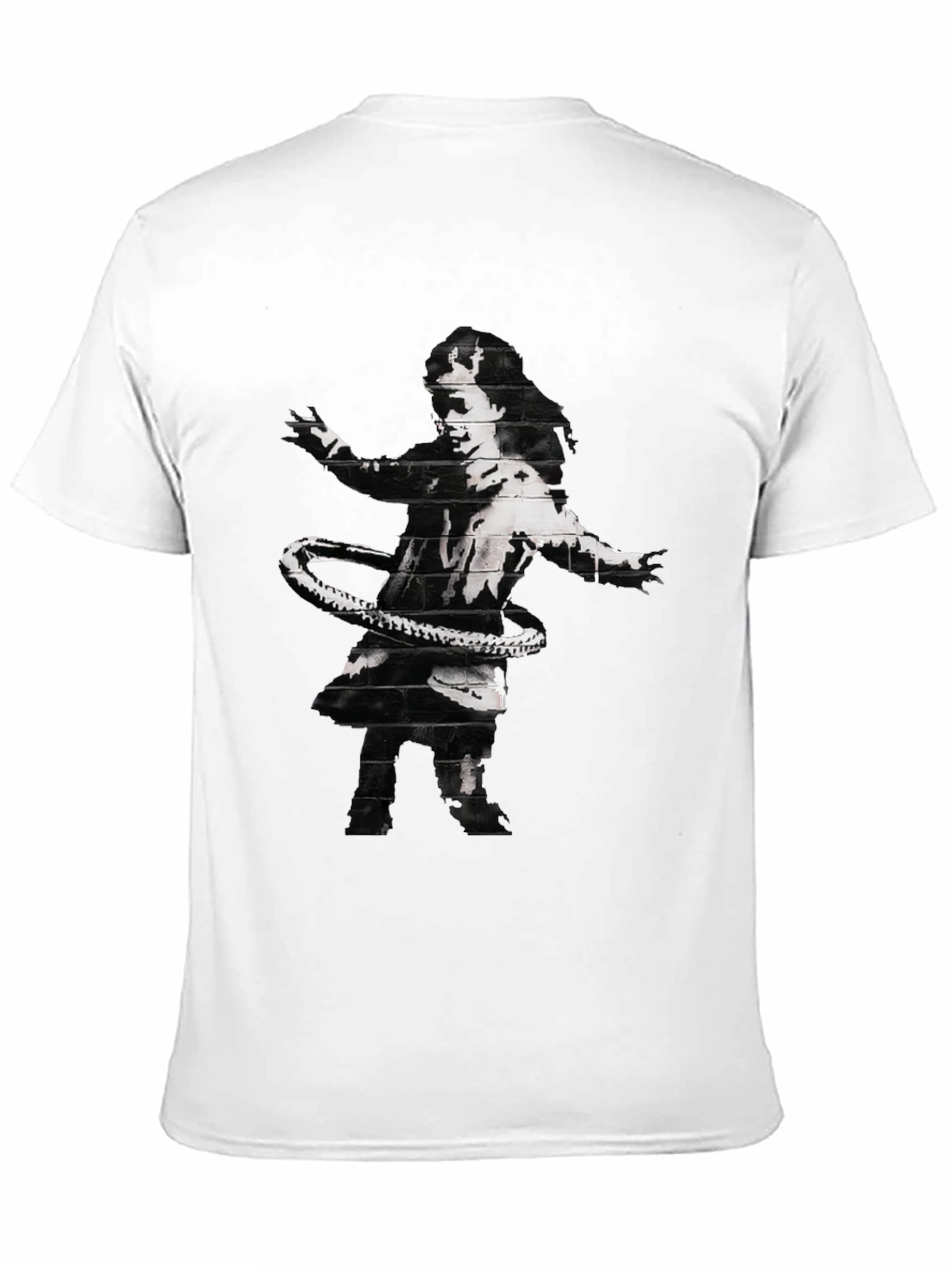 Banksy Hula Hoop Girl Graphic Tee - Black