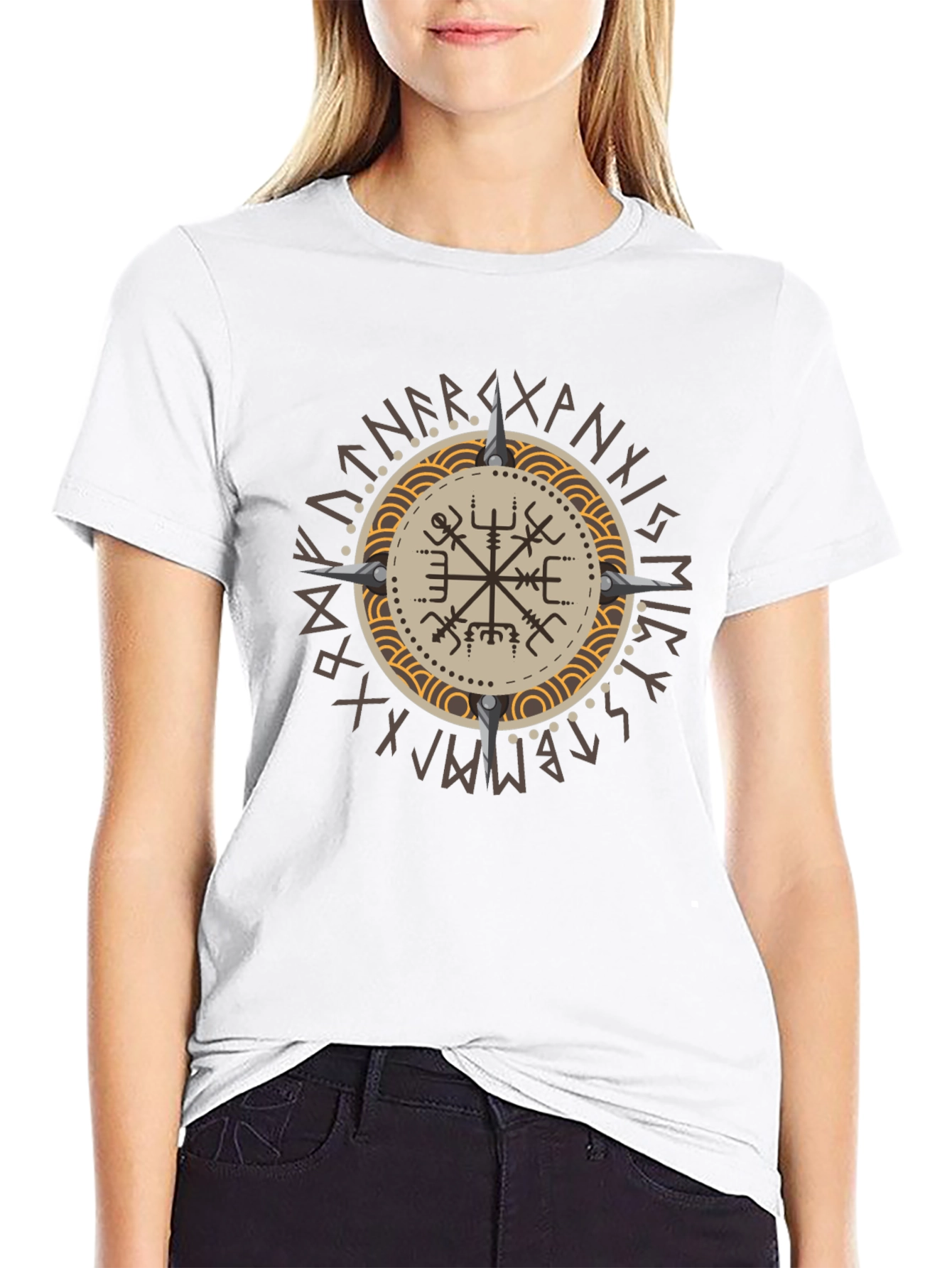 Vegvisir Compass Viking T-Shirt - Nordic Rune Symbol