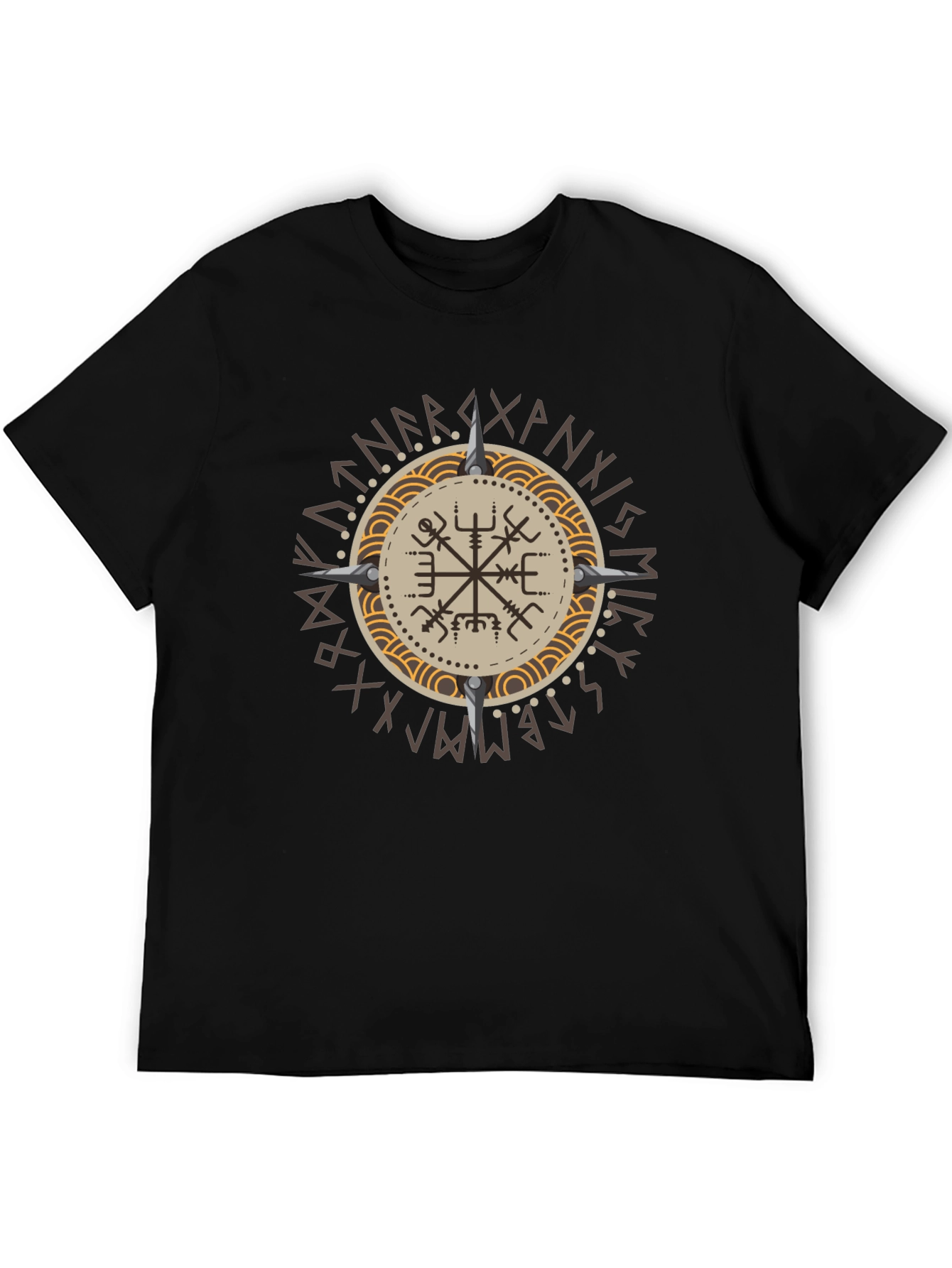Vegvisir Compass Viking T-Shirt - Nordic Rune Symbol