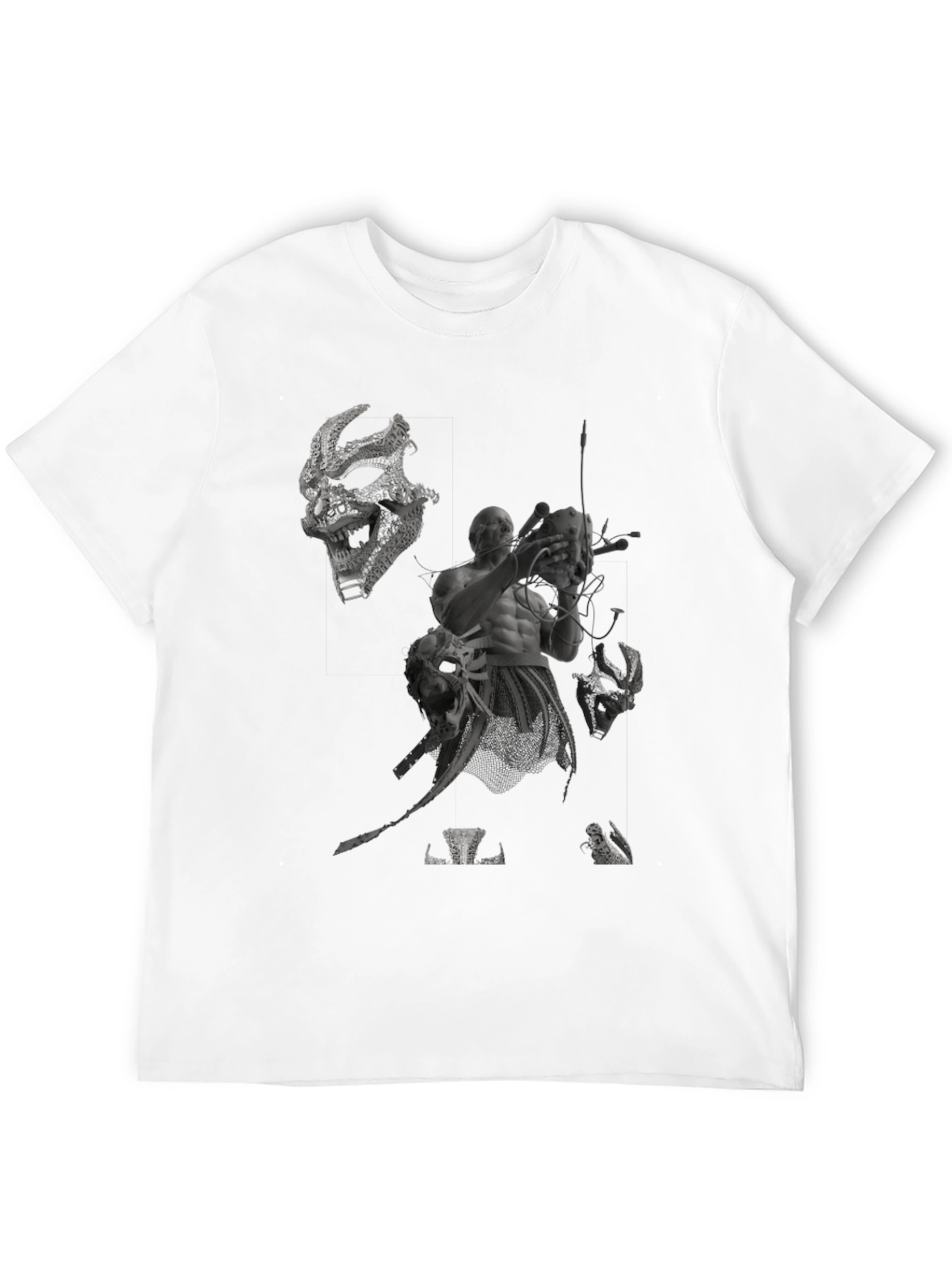 Mens Black Graphic Print Tee