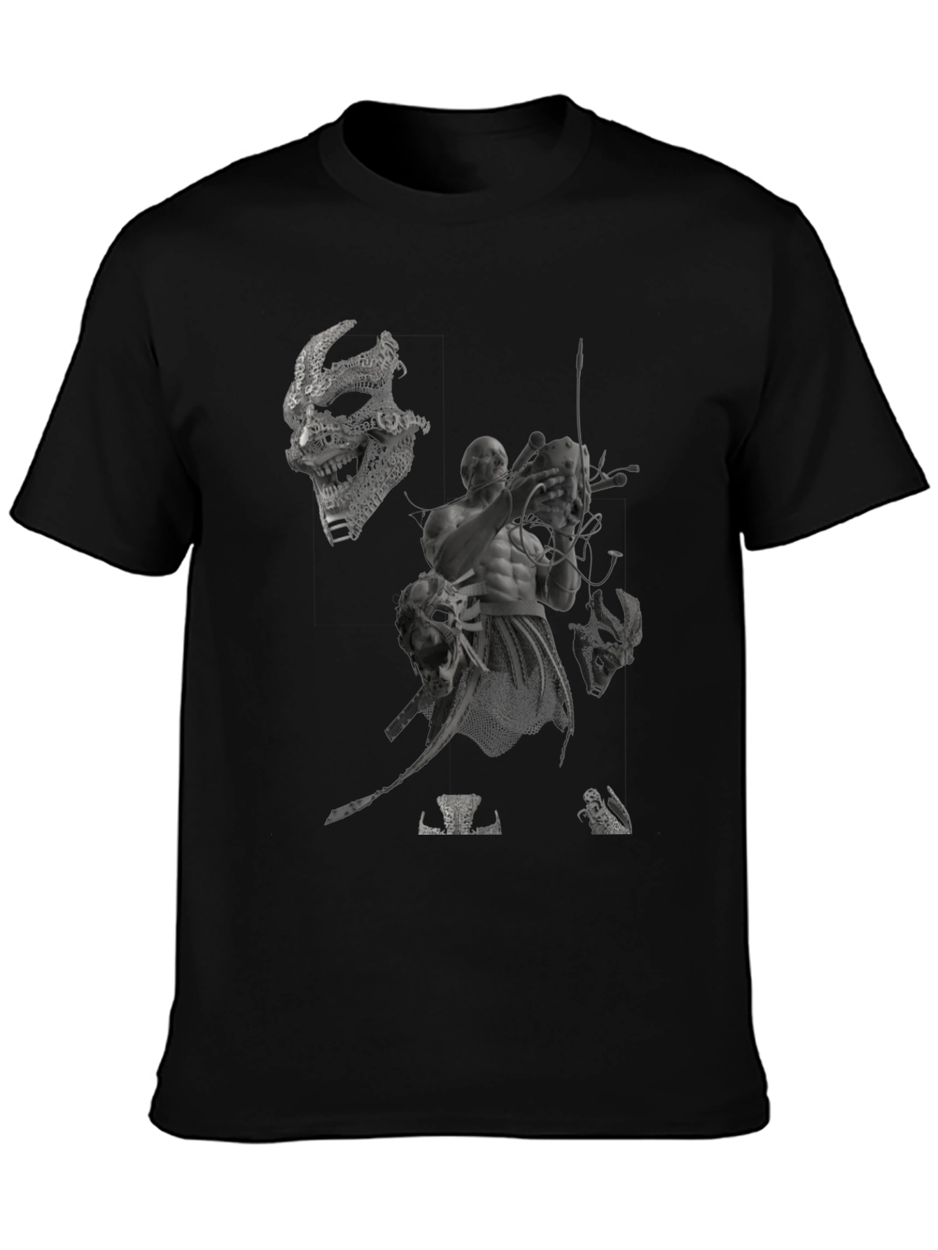 Mens Black Graphic Print Tee