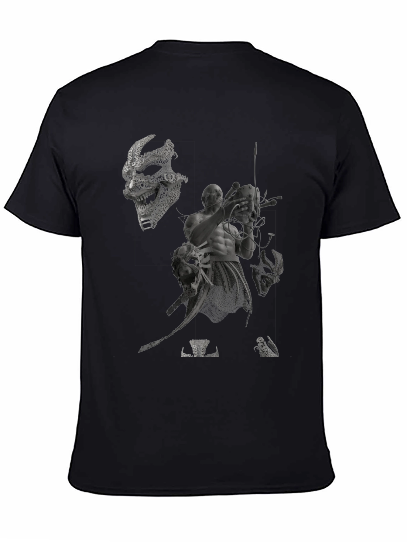 Mens Black Graphic Print Tee