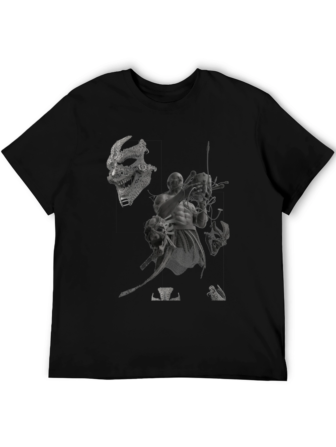 Mens Black Graphic Print Tee