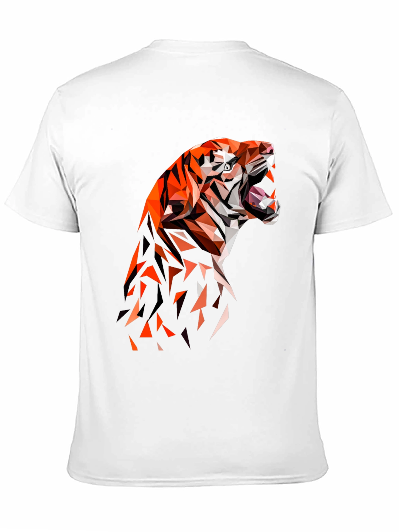 Geometric Tiger Graphic Black T-Shirt