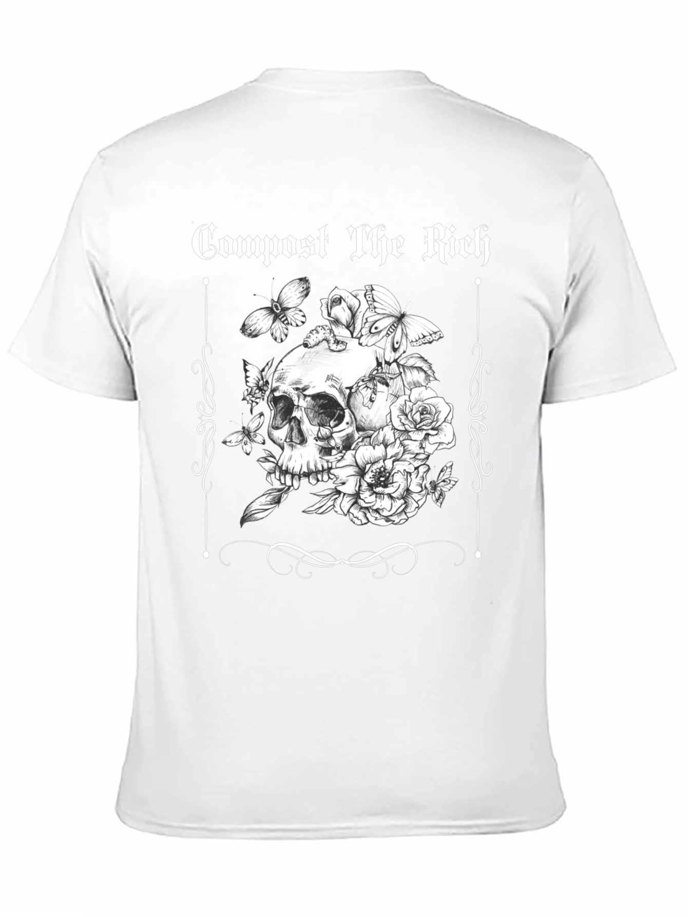 Compost The Rich Skull and Flower Graphic Tee