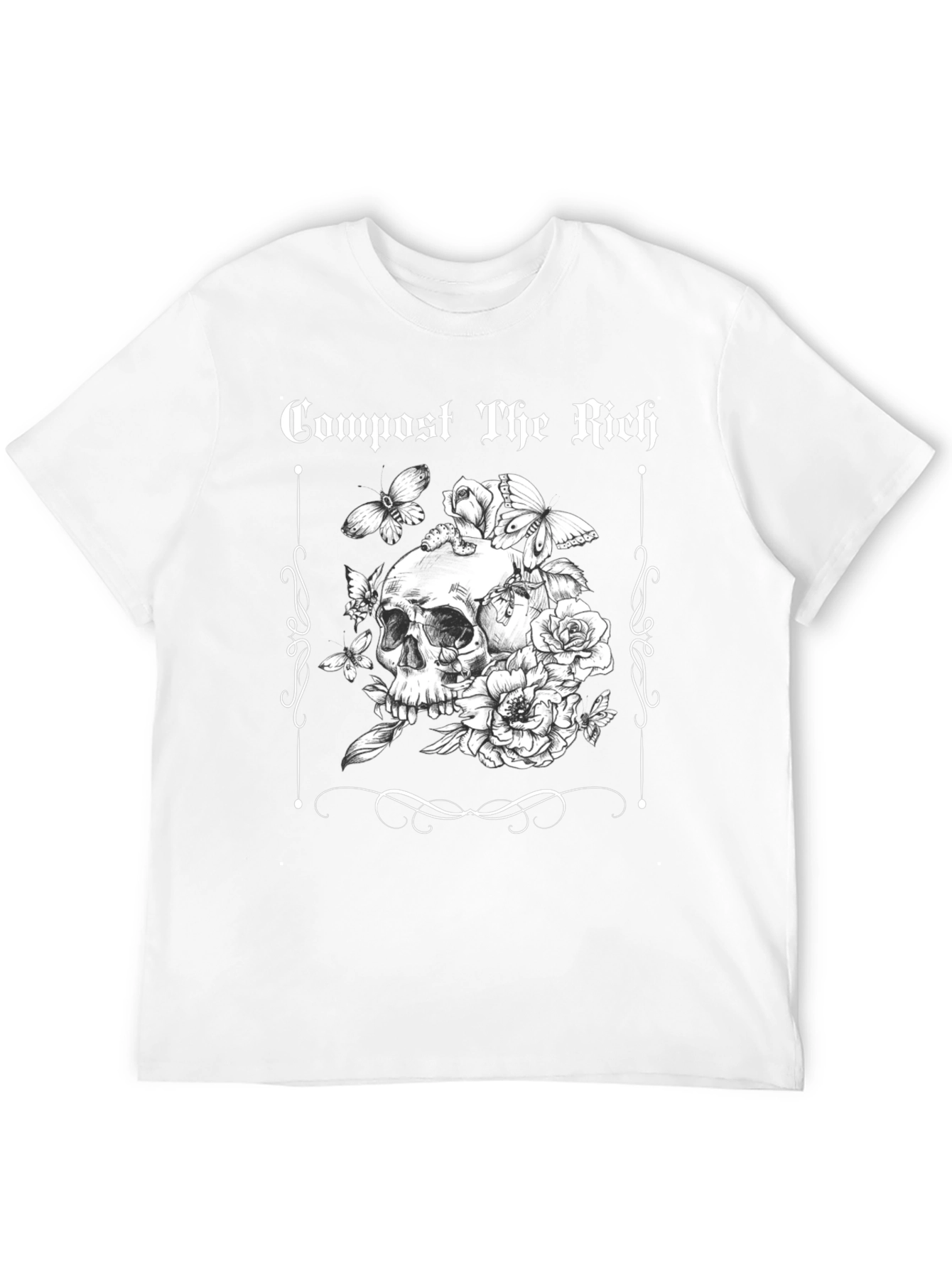 Compost The Rich Skull and Flower Graphic Tee