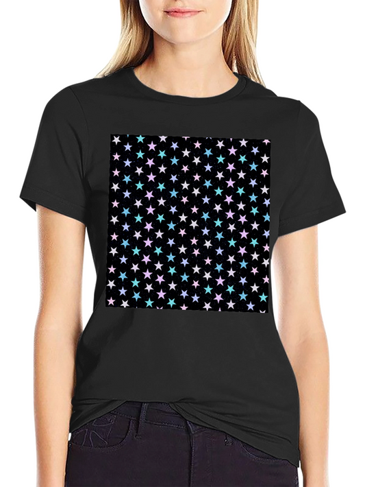Starry Night T-Shirt - Black Cotton Blend