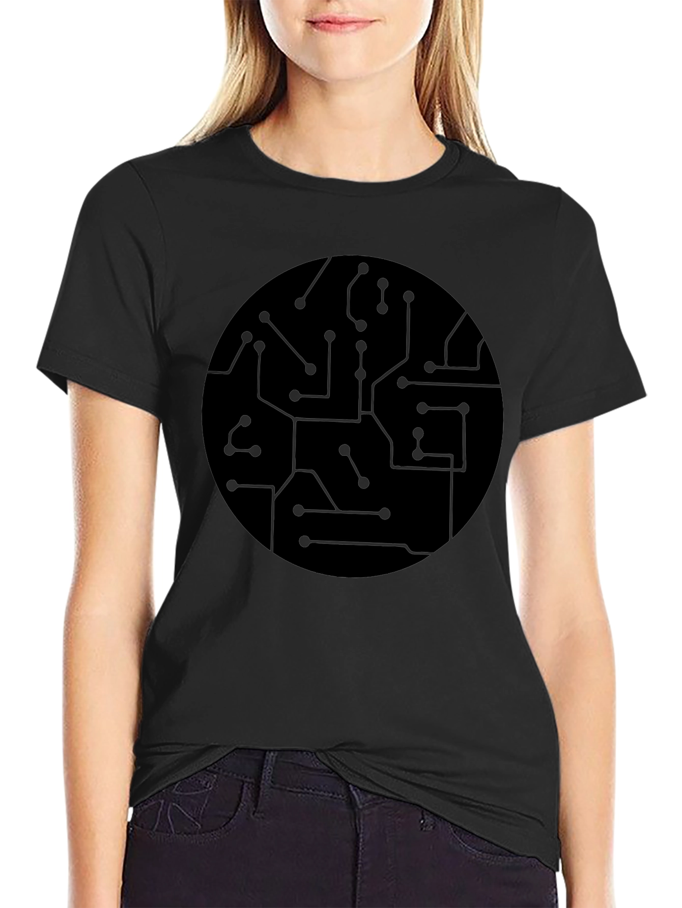 Circuit Board Graphic Black T-Shirt
