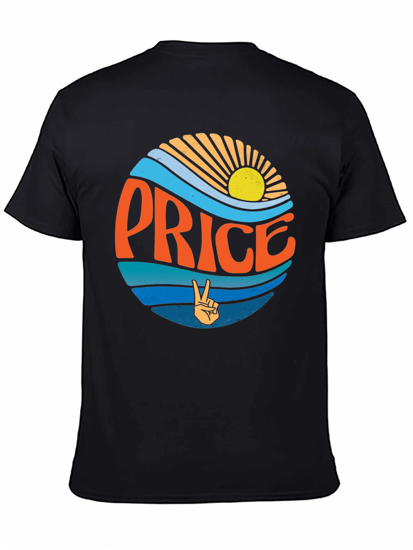 Retro Price T-Shirt - Sun Waves Peace Sign