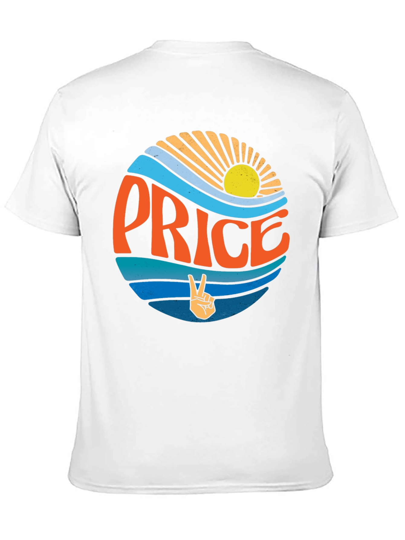 Retro Price T-Shirt - Sun Waves Peace Sign