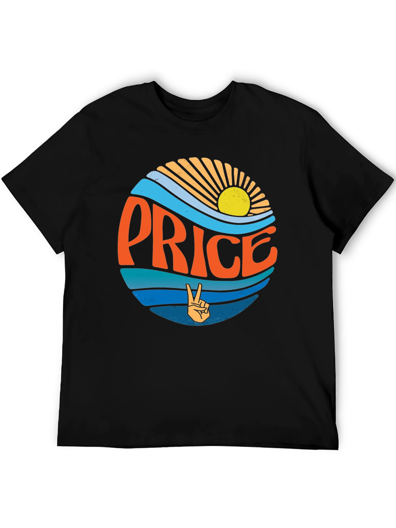 Retro Price T-Shirt - Sun Waves Peace Sign