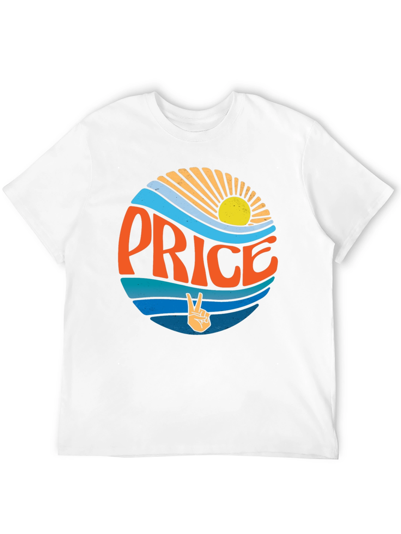 Retro Price T-Shirt - Sun Waves Peace Sign