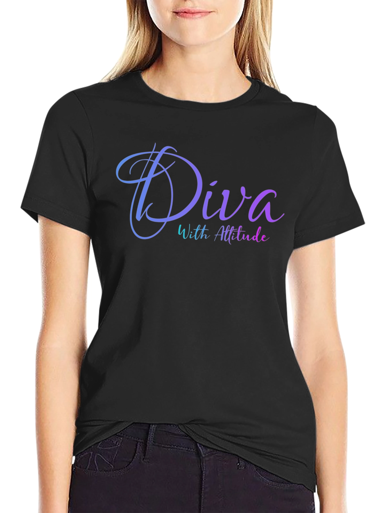 Diva With Attitude Black T-Shirt