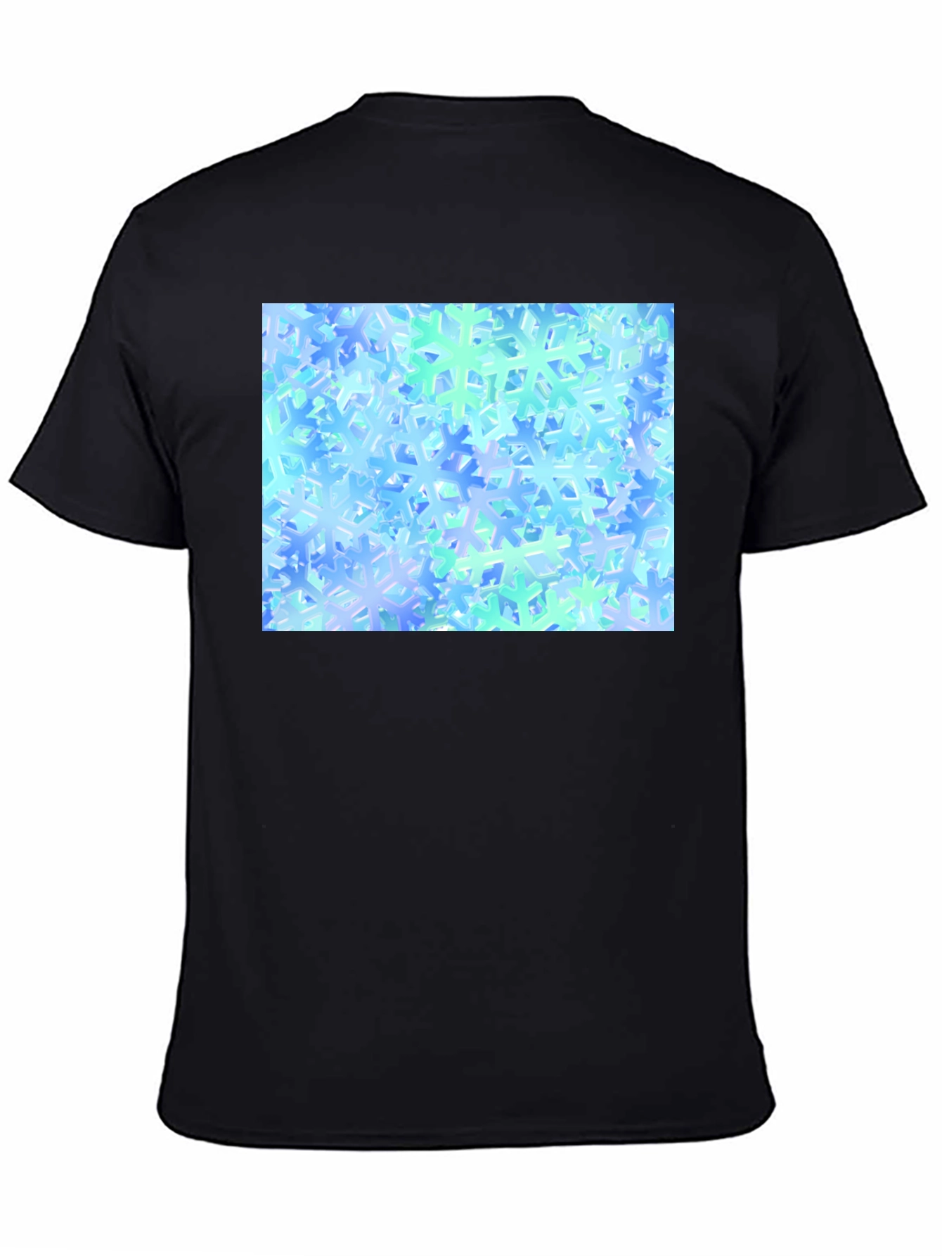 Snowflake Pattern Black T-Shirt