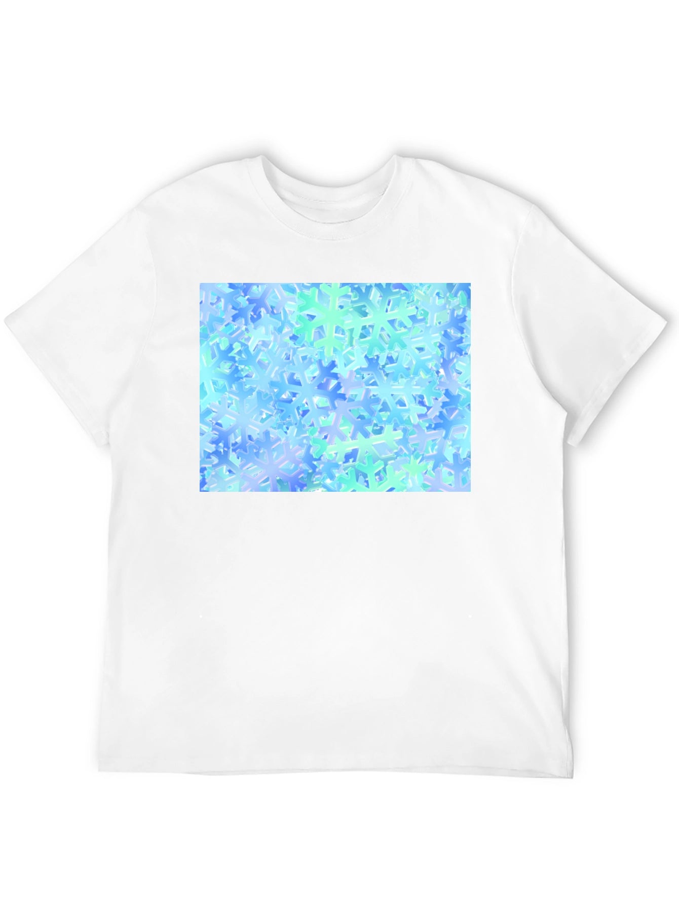 Snowflake Pattern Black T-Shirt
