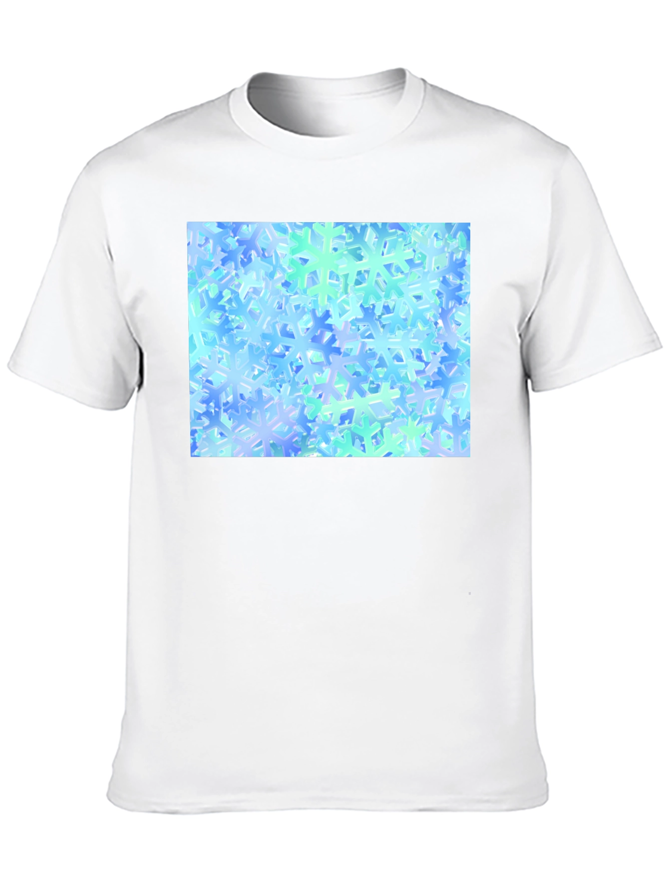 Snowflake Pattern Black T-Shirt