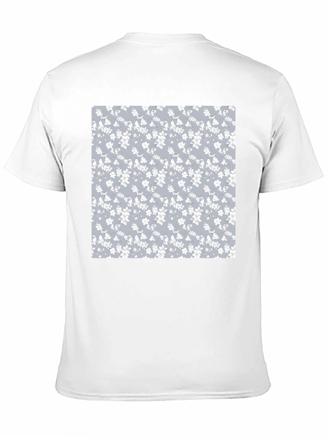 Floral Pattern T-Shirt - Black Cotton Blend