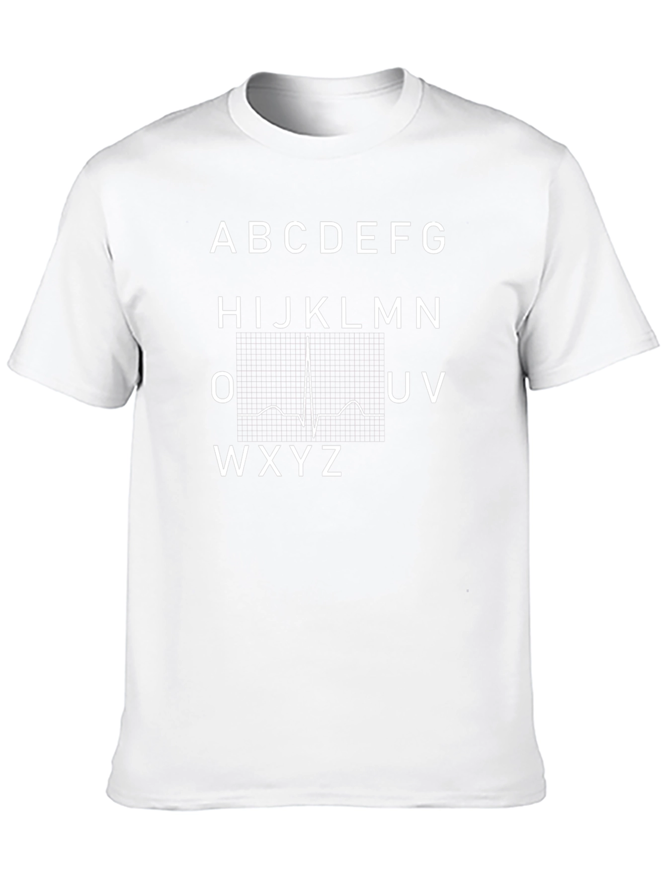 ECG Alphabet Black T-Shirt - Medical Fun