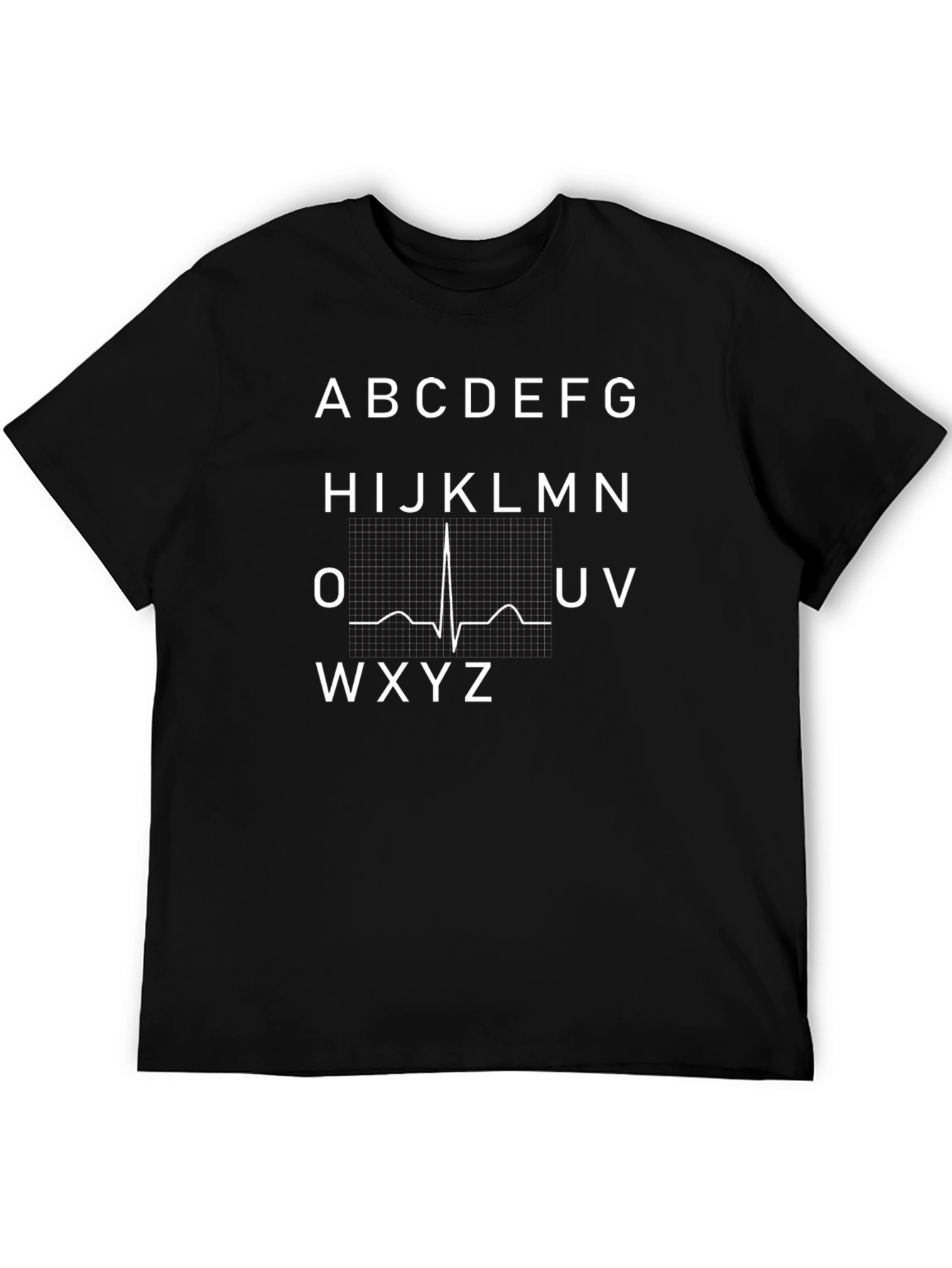 ECG Alphabet Black T-Shirt - Medical Fun