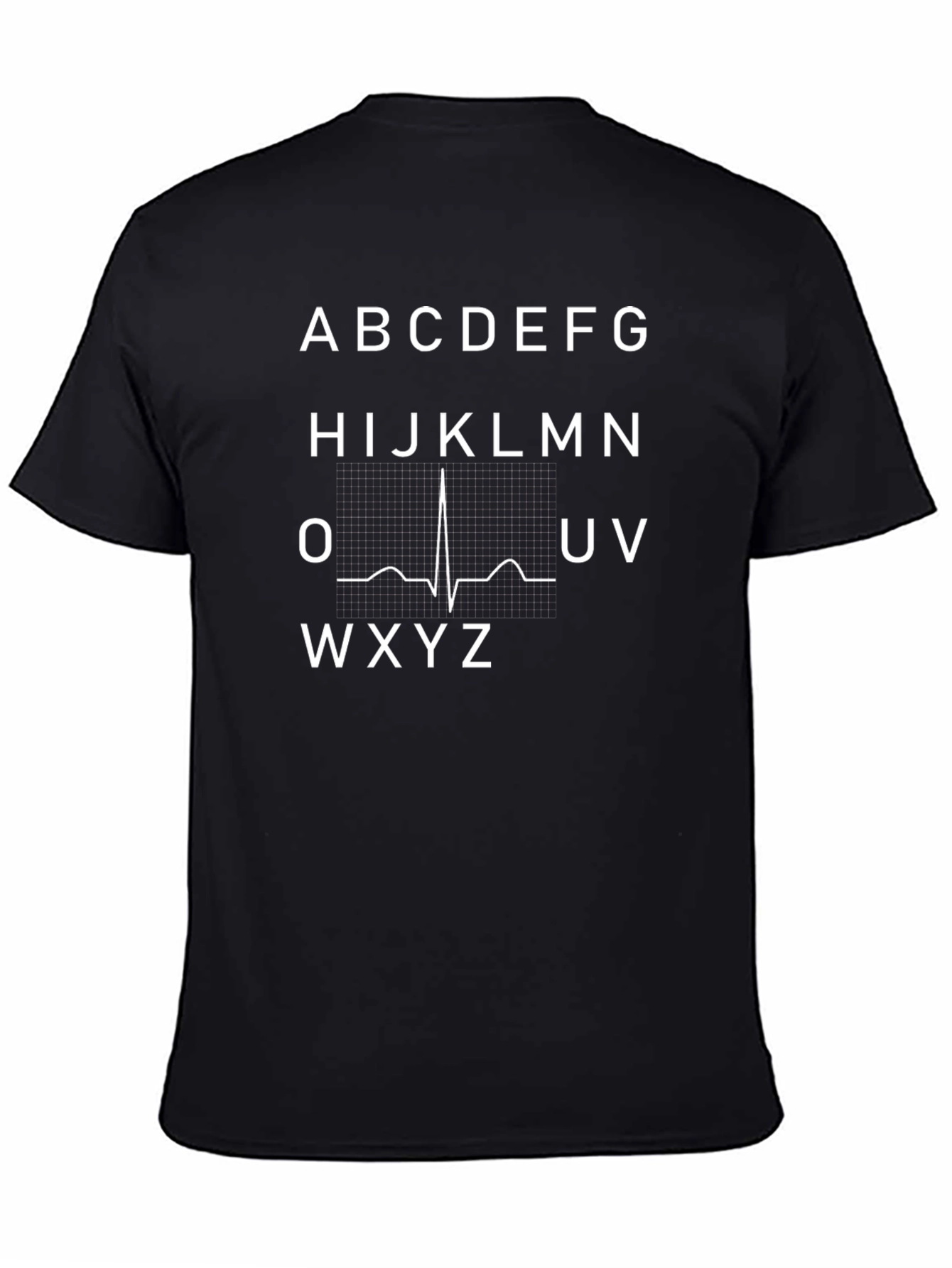 ECG Alphabet Black T-Shirt - Medical Fun