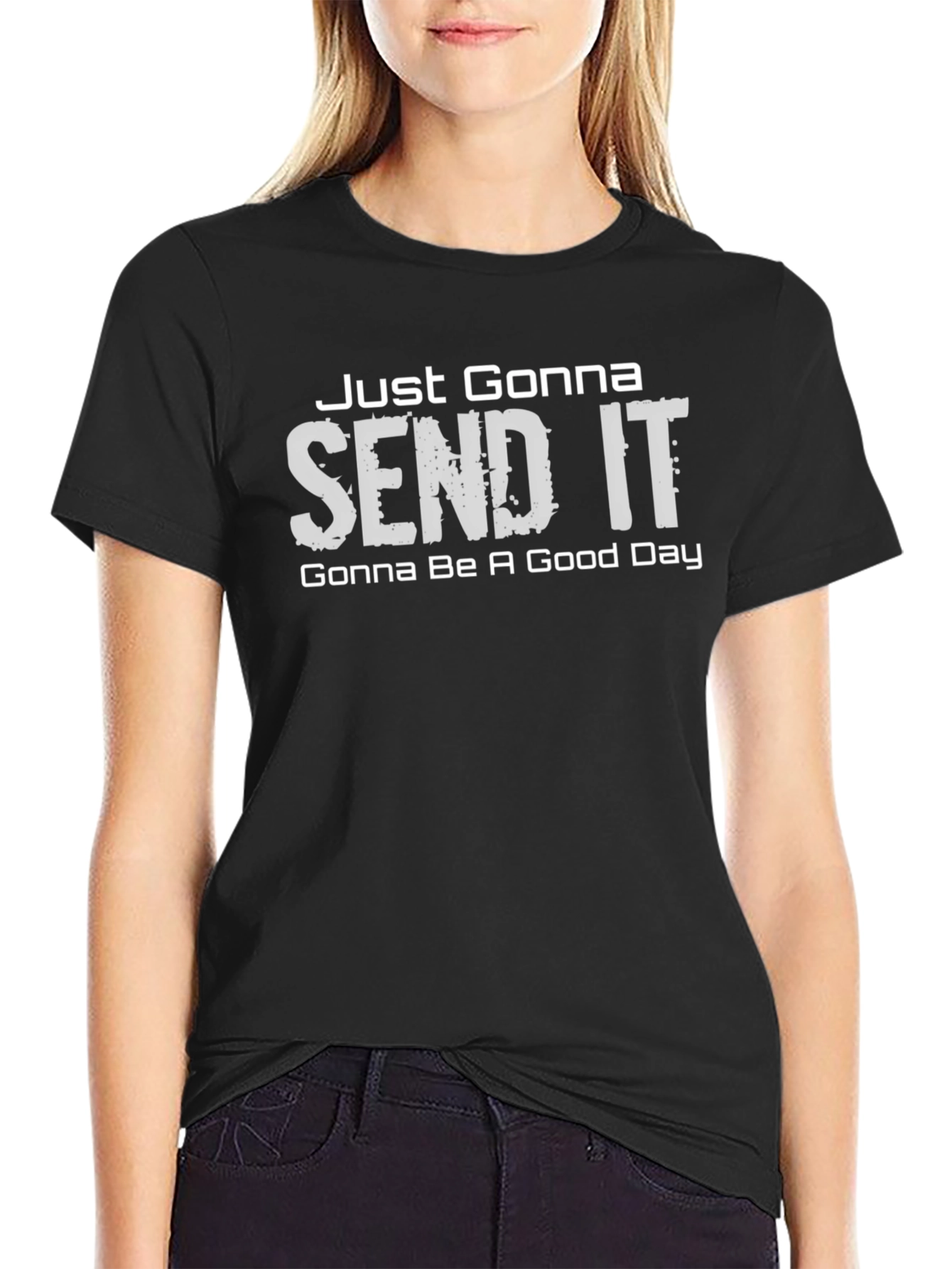 Just Gonna Send It Graphic Tee - Black