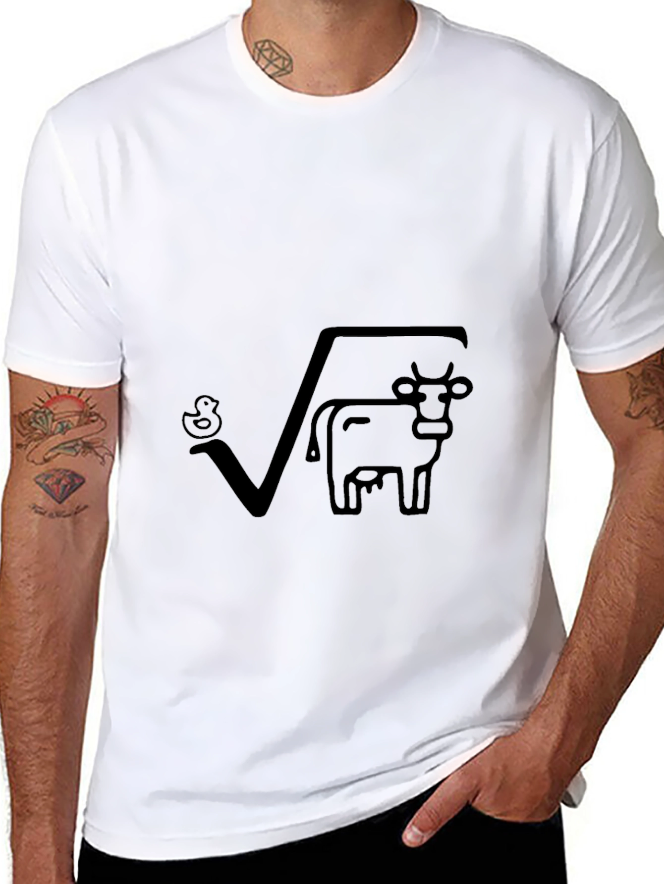Duck Under Root Cow Black T-Shirt
