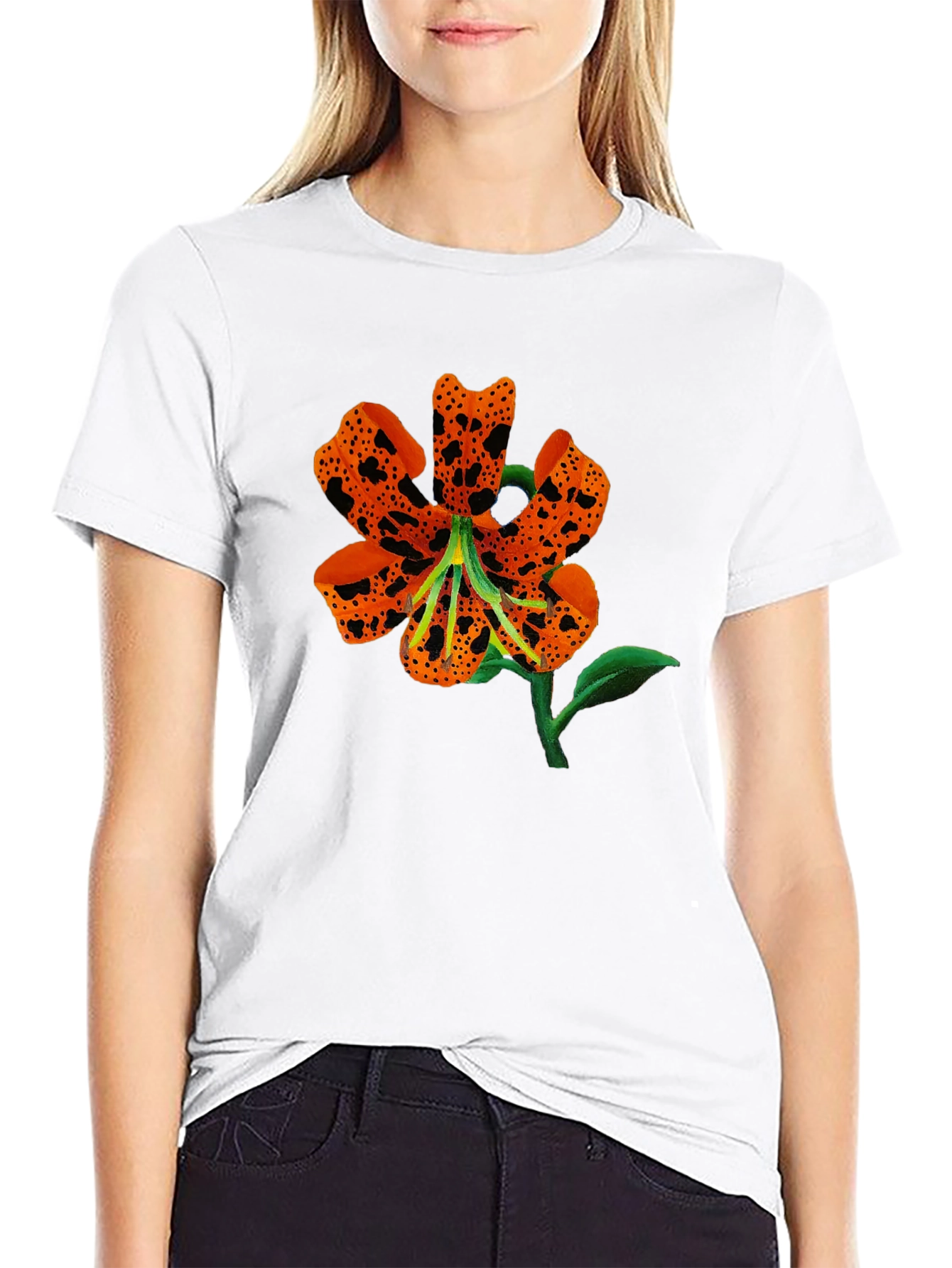 Tiger Lily Graphic Black T-Shirt