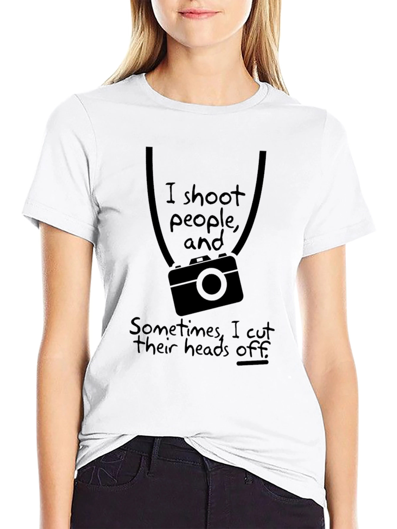 Humorous Photographer T-Shirt: I Shoot People Camera Graphic
