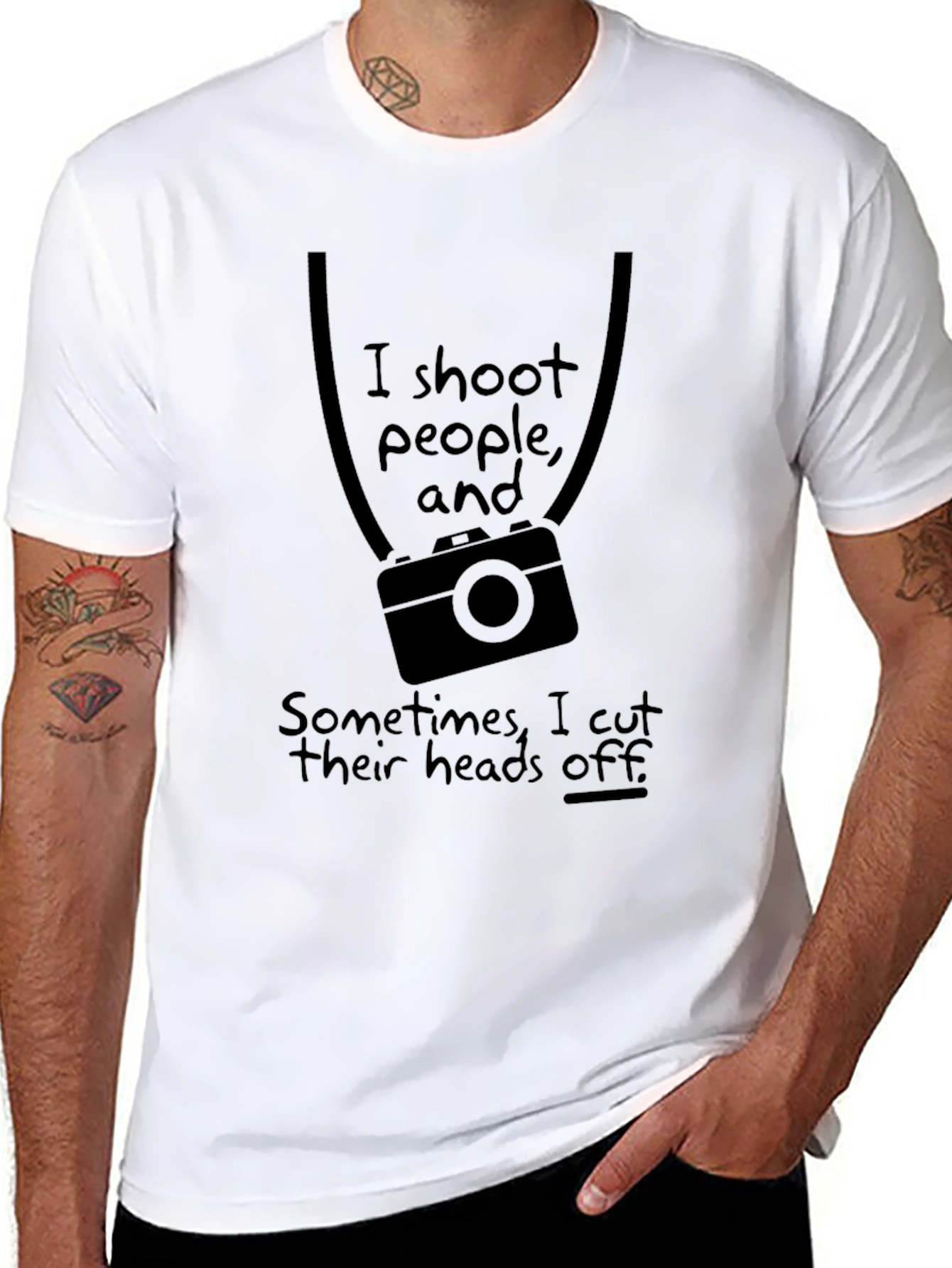 Humorous Photographer T-Shirt: I Shoot People Camera Graphic