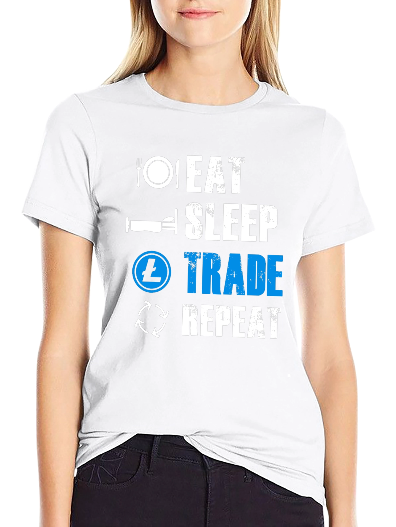Eat Sleep Trade Repeat Black T-Shirt