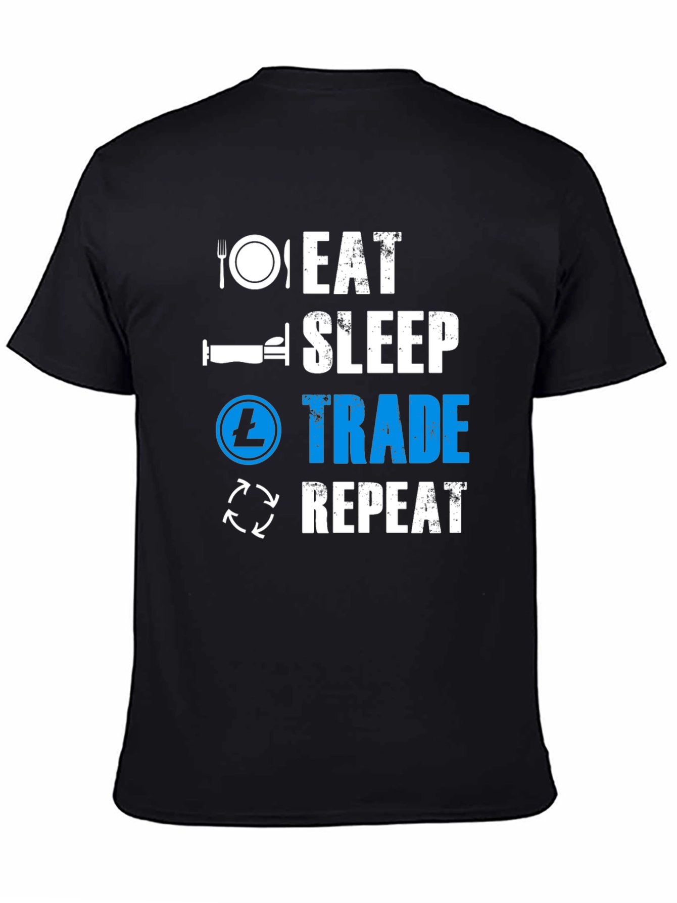 Eat Sleep Trade Repeat Black T-Shirt