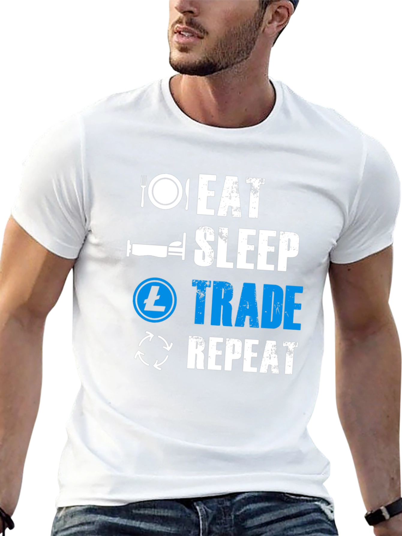 Eat Sleep Trade Repeat Black T-Shirt