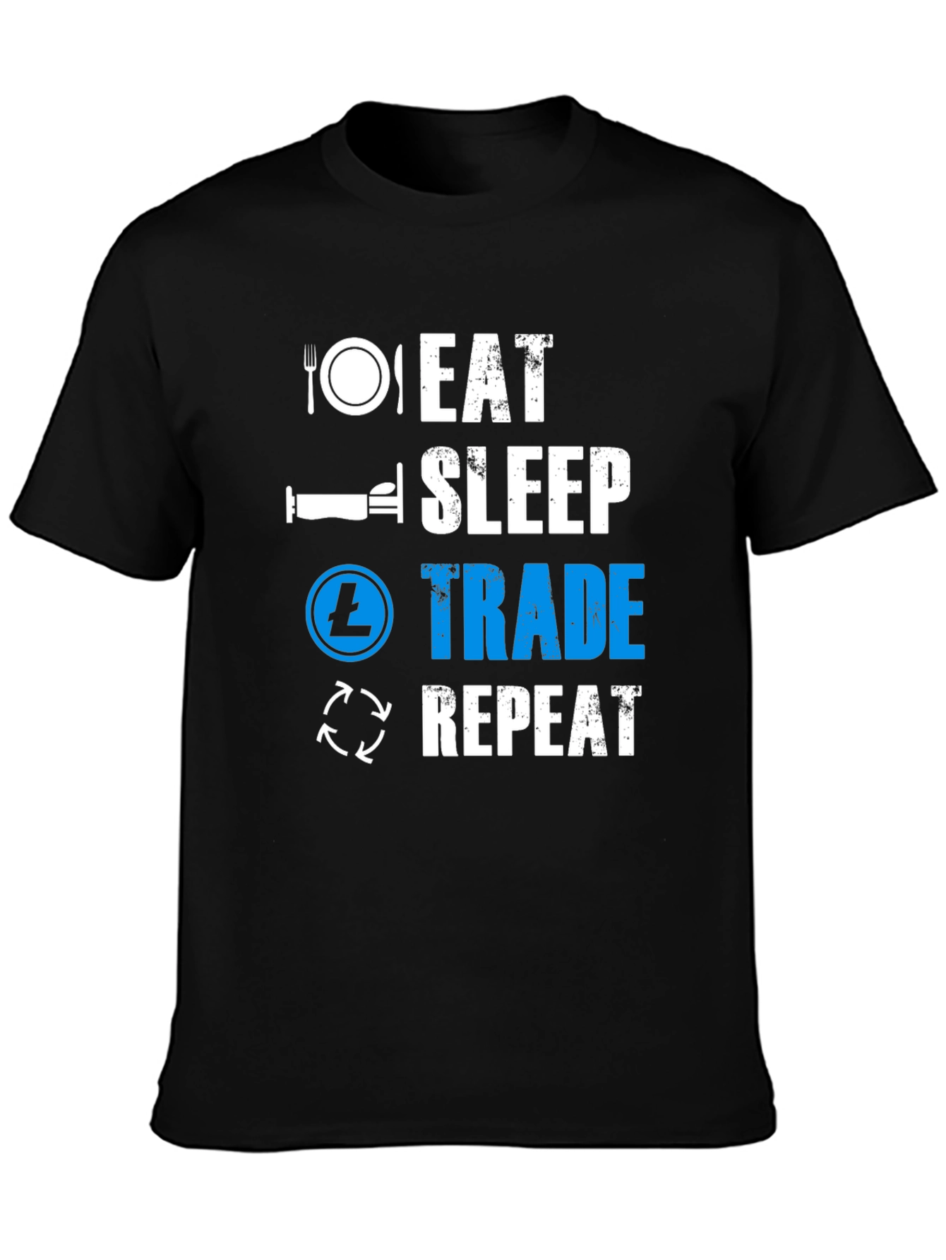 Eat Sleep Trade Repeat Black T-Shirt